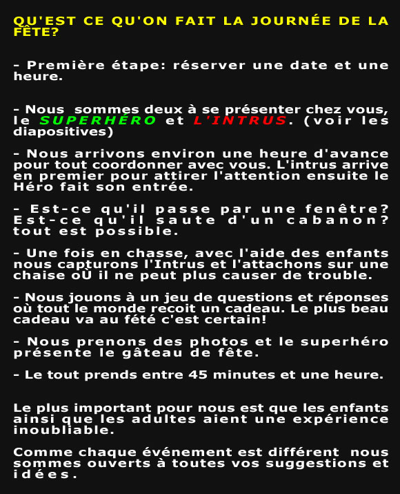 Event Info French